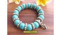 Balinese Stone Beads Bracelets Charms Stainless